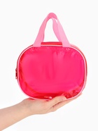 Косметичка-сумка на молнии для бассейна, большая, с ручками, розовая - Фото 5