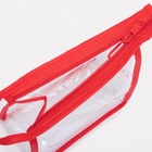 Косметичка на молнии, треугольная, маленькая, прозрачная/красная - Фото 5