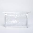Косметичка на молнии, треугольная, средний размер, белая/прозрачная - Фото 2