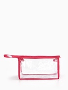 Косметичка на молнии, треугольная, средний размер, красная/прозрачная - Фото 5