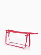 Косметичка на молнии, треугольная, средний размер, красная/прозрачная - Фото 2