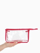 Косметичка на молнии, треугольная, средний размер, красная/прозрачная - Фото 4