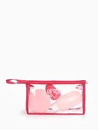 Косметичка на молнии, треугольная, средний размер, красная/прозрачная - Фото 7