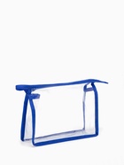 Косметичка на молнии, треугольная, средний размер, синяя/прозрачная - Фото 2