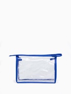 Косметичка на молнии, треугольная, средний размер, синяя/прозрачная - Фото 3
