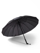 Зонт - трость полуавтоматический «Однотонный», 16 спиц, R=48/55 см, d=96 см, чёрный - Фото 3