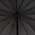 Зонт - трость полуавтоматический «Однотонный», 16 спиц, R = 48 см, цвет чёрный - фото 9412851