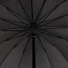 Зонт - трость полуавтоматический «Однотонный», 16 спиц, R = 48 см, цвет чёрный - Фото 6