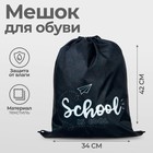 Мешок для обуви «Школа» (мягкий полиэстер, плотность 210D) 42×34 см - Фото 1