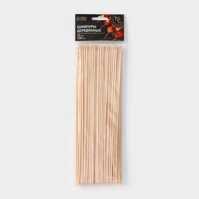 Шампур деревянный Magistro, 25×0.3 см, 100 шт., берёза