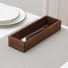 Лоток для столовых приборов Доляна, 25×8×4 см, дерево, коричневый - Фото 2