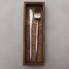 Лоток для столовых приборов Доляна, 25×8×4 см, дерево, коричневый - Фото 3