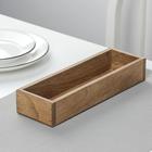 Лоток для столовых приборов Доляна, 25×8×4 см, дерево, коричневый - Фото 4