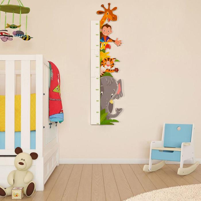 Ростомер детский «Джунгли», декор на стену, 110.5×29 см - Фото 1