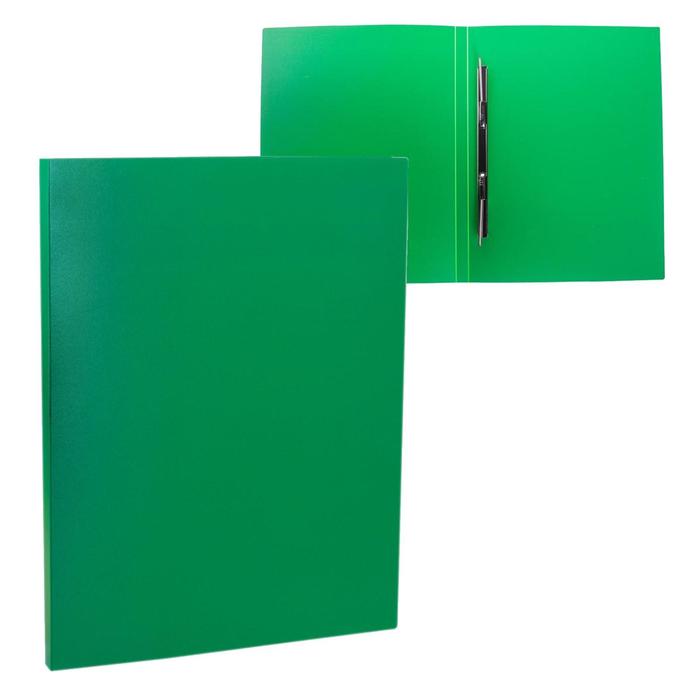 Папка с пластиковым скоросшивателем А4, 500 мкм, корешок 14 мм, Calligrata, до 100 листов, зелёная - Фото 1