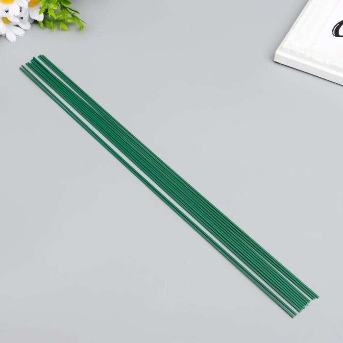 Проволока для творчества "Blumentag" 1.6 мм, 12 шт, 40 см, в пластиковой оплётке зеленый - Фото 1