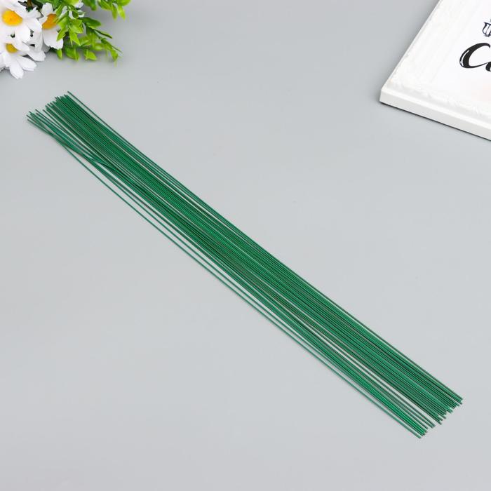 Проволока для творчества "Blumentag" 0.7 мм, 30 шт, 40 см,в пластиковой оплётке зеленый - Фото 1