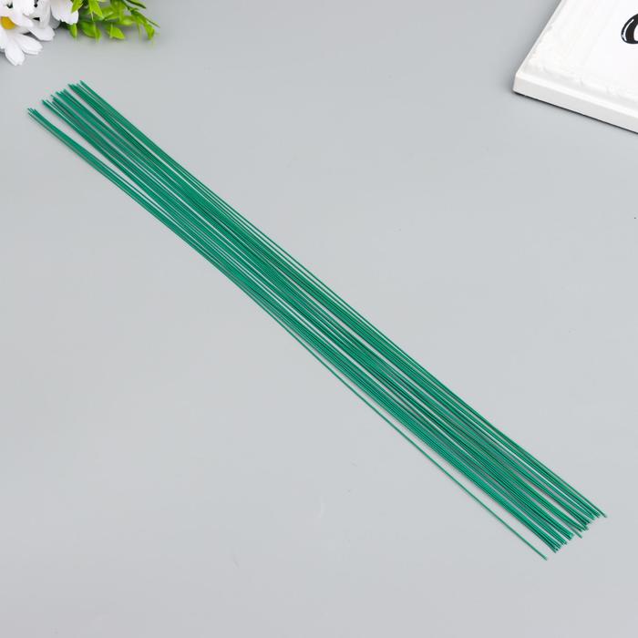 Проволока для творчества "Blumentag" 0.55 мм, 30 шт, 40 см, в пластиковой оплётке зеленый - Фото 1