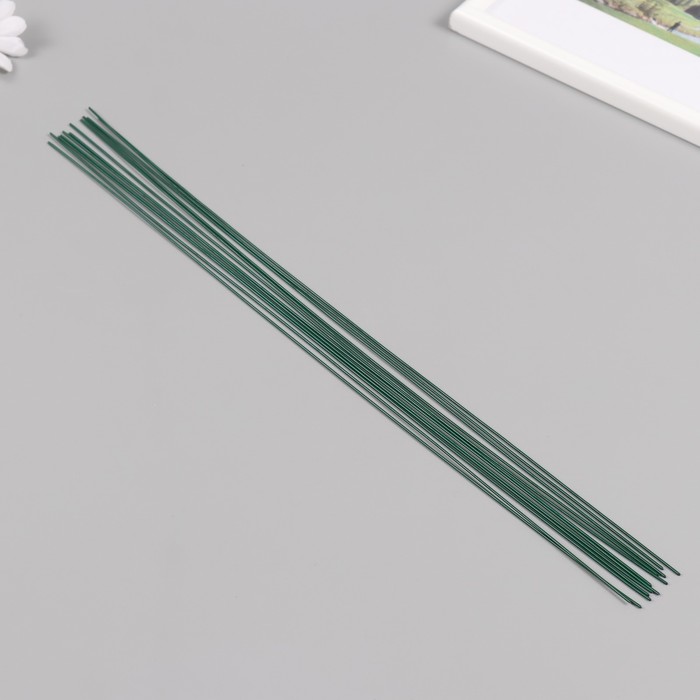 Проволока для творчества лакированная "Blumentag" 1.2 мм, 12 шт, 40 см, зеленый - Фото 1
