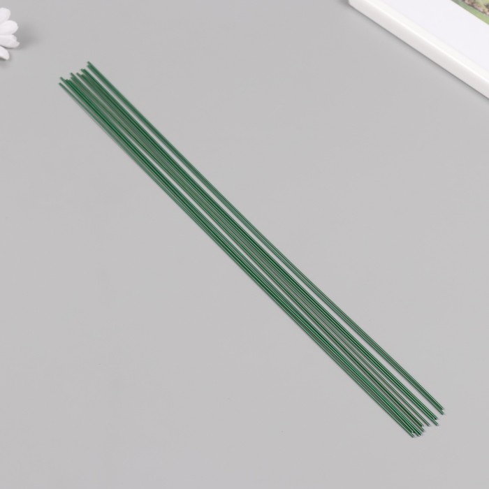 Проволока для творчества "Blumentag" 1.2 мм, 12 шт, 40 см, в пластиковой оплётке зеленый - Фото 1