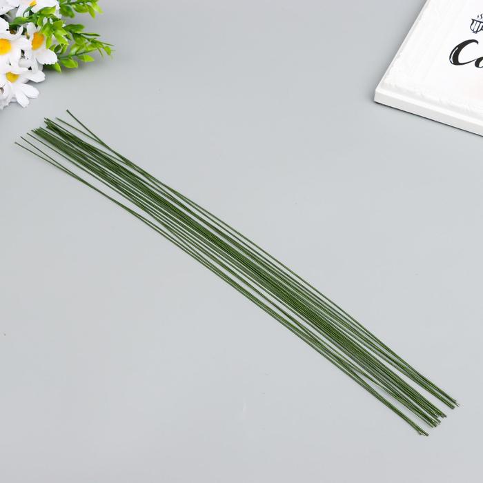 Проволока для творчества "Florico" 0.95 мм, 20 шт, 40 см, в бумажной оплётке, зелёный - Фото 1