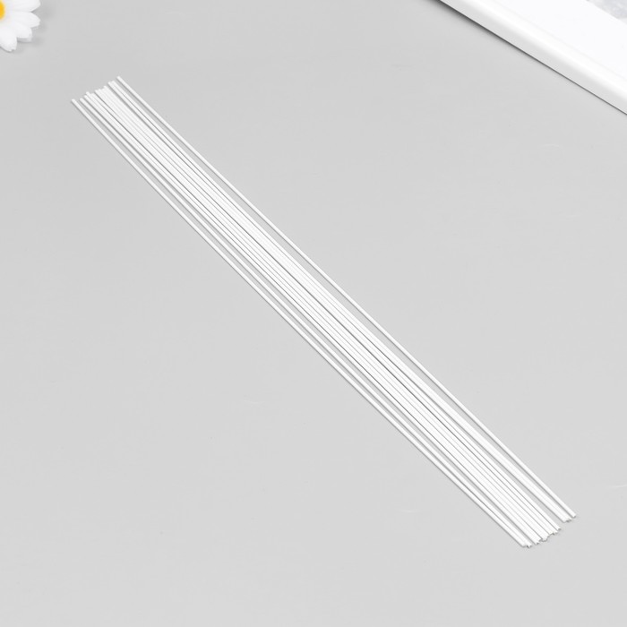 Проволока для творчества "Blumentag" 1.6 мм, 12 шт, 40 см, в пластиковой оплётке, белый - Фото 1
