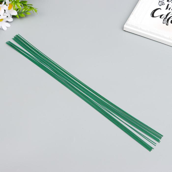 Проволока для творчества "Blumentag" 0.95 мм, 20 шт, 40 см, в пластиковой оплётке зеленый - Фото 1