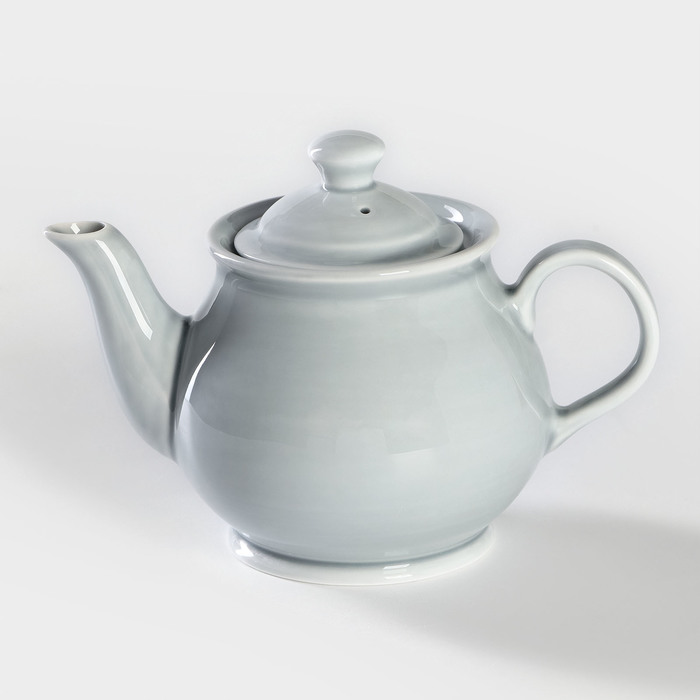Чайник фарфоровый «Акварель», 400 мл, цвет светло-серый - Фото 1