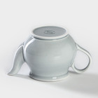 Чайник фарфоровый «Акварель», 400 мл, цвет светло-серый - фото 4325128