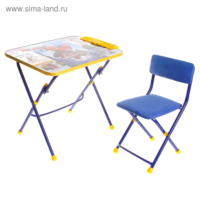 Комплект детской мебели «Дисней. Человек Паук 3» складной: стол, мягкий стул и пенал, цвет синий - Фото 1