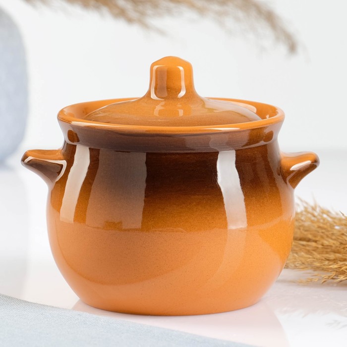 Горшочек для запекания Борисовская керамика «Классика», 650 мл, 12.5×11.5 см, оранжевый - Фото 1