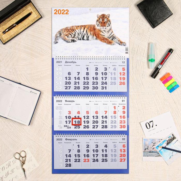 Календарь квартальный, трио "Символ года - 91" 2022 год, 31 х 69 см - Фото 1