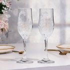Набор свадебных бокалов "Шик", с розочками, белый - Фото 2