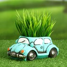 Горшок "Машинка" зеленый, 14,5х9х6см - фото 9261698