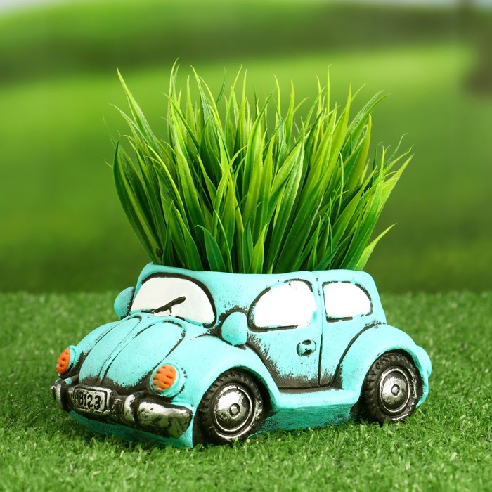 Горшок "Машинка" зеленый, 14,5х9х6см - Фото 1