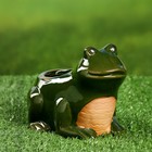 Декоративный горшок «Лягушка», керамический, 250 мл, 12×10×9 см, зелёный - Фото 2