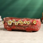 Горшок - бонсайница с цветами, красное, 20*7*4,5см - Фото 3