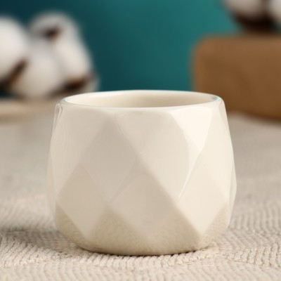 Горшок для цветов «Ромбы» керамический, 120 мл, 6.5×5 см, бежевый