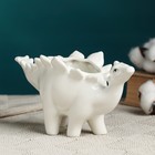 Горшок для цветов «Динозавр стегозавр» керамический, 200 мл, 19×8×10 см, на ножках, белый, Greengo - Фото 2