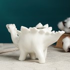 Горшок для цветов «Динозавр стегозавр» керамический, 200 мл, 19×8×10 см, на ножках, белый, Greengo - Фото 3