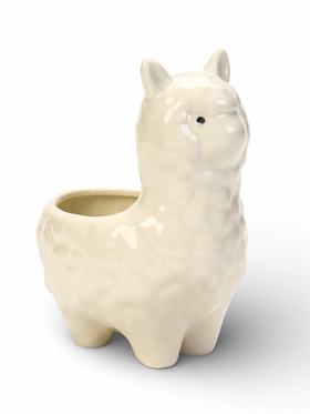 Декоративный горшок для цветов «Лама Лёля», керамический, 200 мл, 15×8×12 см, с поддоном, белый, Greengo  (артикул 6116732)  большой выбор товаров оптом и в розницу по низким ценам с доставкой