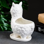 Декоративный горшок для цветов «Лама Лёля», керамический, 200 мл, 15×8×12 см, с поддоном, белый, Greengo  (артикул 6116732)  большой выбор товаров оптом и в розницу по низким ценам с доставкой