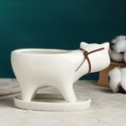 Декоративный горшок для цветов «Кошка», 250 мл, 15.5×7.5×9.5 см, с поддоном, керамика, белый, Greengo - Фото 3