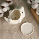 Горшок  "Акула" белый 11,5*8,5*9см - фото 24350818