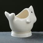 Горшок  "Акула" белый 11,5*8,5*9см - фото 24350819