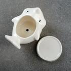 Горшок  "Акула" белый 11,5*8,5*9см - фото 24350820