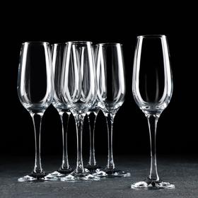 Набор стеклянных бокалов для шампанского Amber, 200 мл, 6 шт