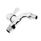 Кран водоразборный со штуцером ZEIN, 1/2", с плоской ручкой, PP, кран-букса, хром - Фото 3