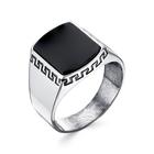Перстень мужской "Агат" орнамент, посеребрение, 21 размер - фото 9262775