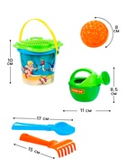 Набор игрушек для песочницы, 7 предметов: ведро, ситечко, совок, грабельки, формочки, лейка, МИКС - Фото 2